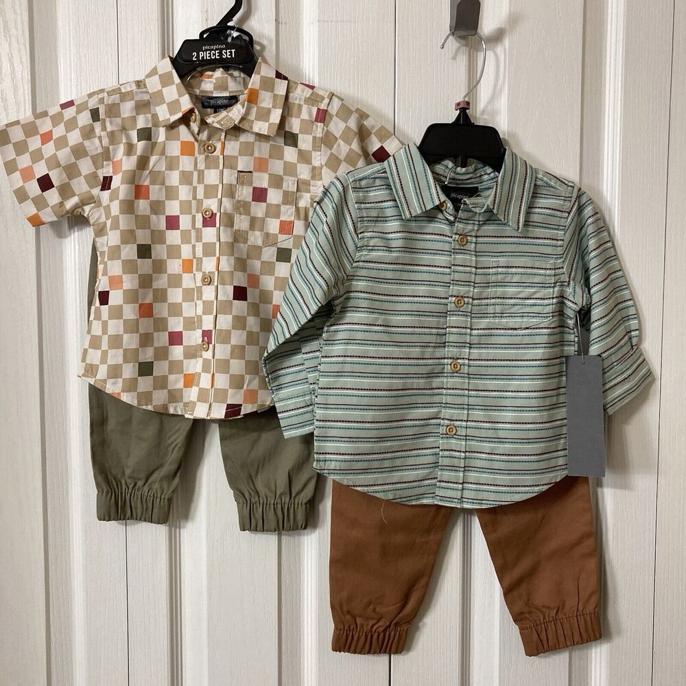 Toddlers Picapino 2 Pieces Collared Shirt & Pants